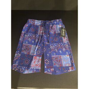 Dogg Supply Snoop Dogg Blue Bandana Patchwork Shorts Mens XS Casual Streetwear